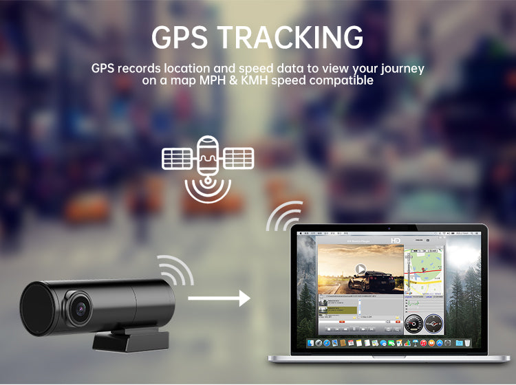 LS01 Dual Channel 1080HD+1080HD Dashcam with G-Sensor and Built-in GPS and WIFI - Elegant Lighting