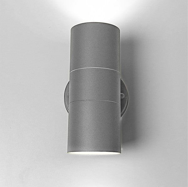 GU10 LED Matt Black/Grey Stainless Steel Outdoor Up and Down Wall Light - Elegant Lighting.